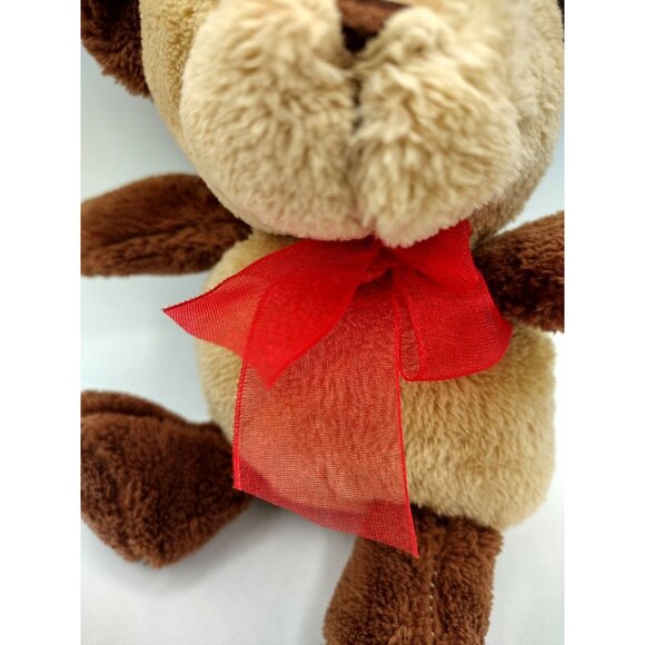 Chocolate Scented Teddy Bear Dan Dee Hang Tush Tag Red Ribbon 2018 7" Plush - Picture 6 of 11
